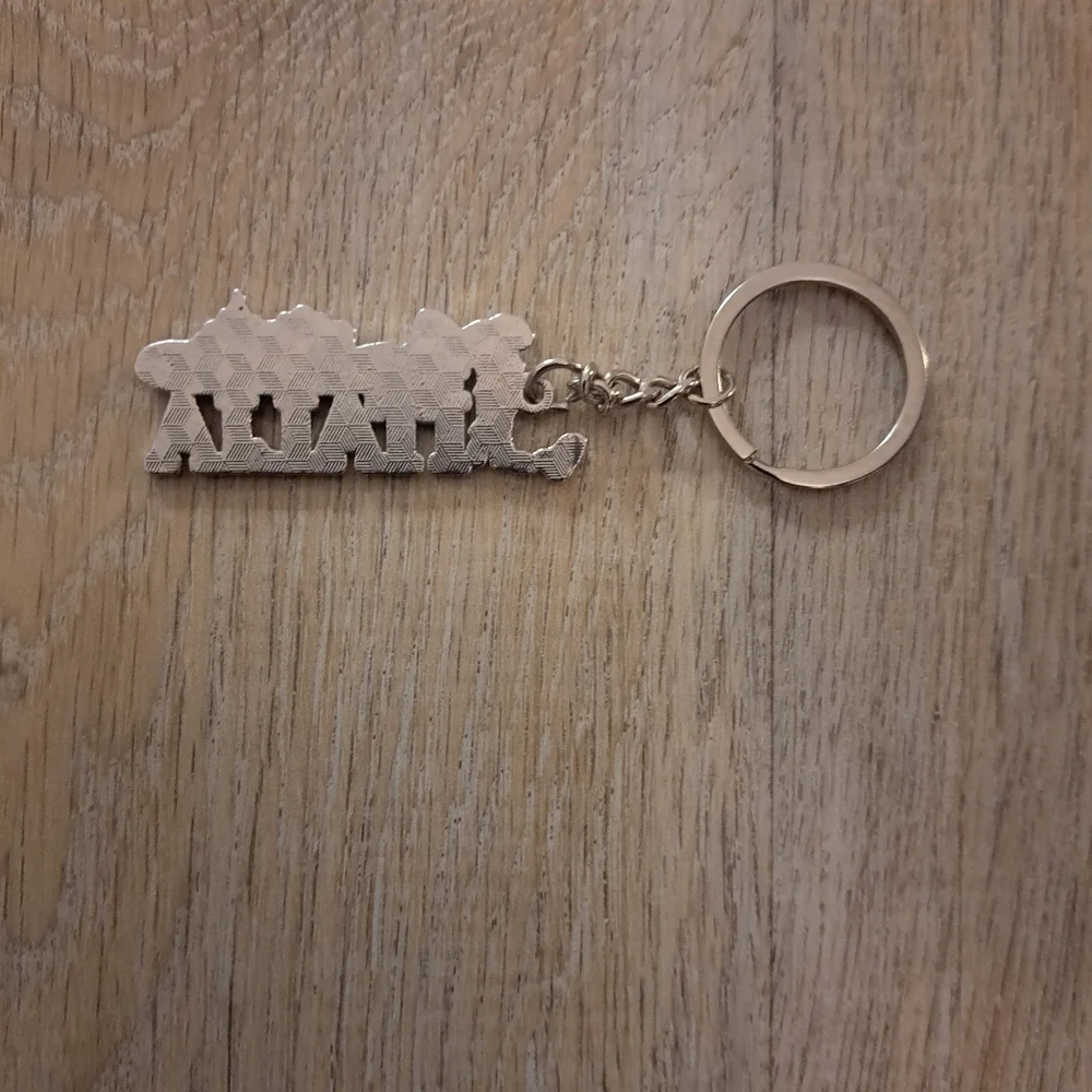ITALIA Green White Red Silver Metal Keychain